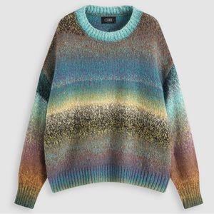 Cider Color Patchy Knit Oversized Sweater